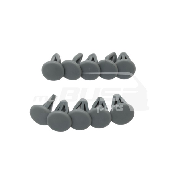 Trim clips silver gray for the tailgate and side set of 10 compatible for VW T3