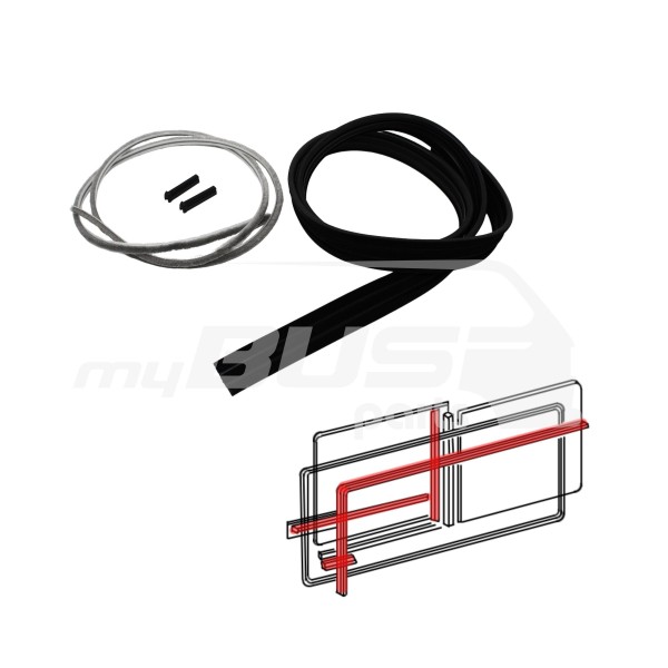 Sealing kit repair kit for sliding windows suitable for VW T3