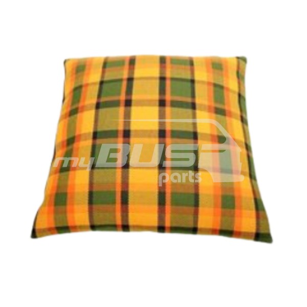 Kissen Karo ca. 38x38cm Grün-Gelb-Rot passend für VW T2 Westfalia
