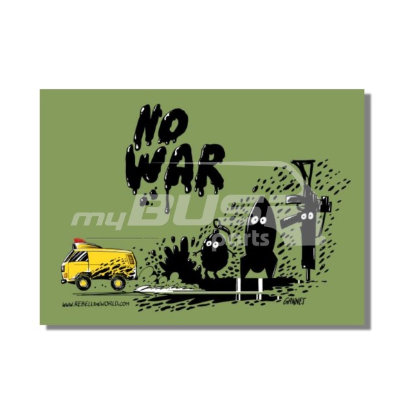 Aufkleber No War mit VW Rallyebus
