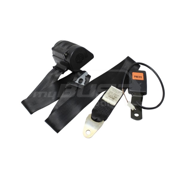 Three-point seat belt with push button lock, front left, suitable for VW T3