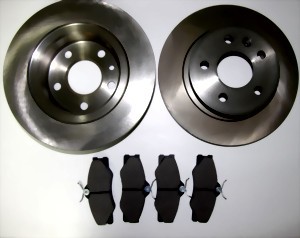 Syncro 14inch set brake discs and brake linings compartible for VW T3.