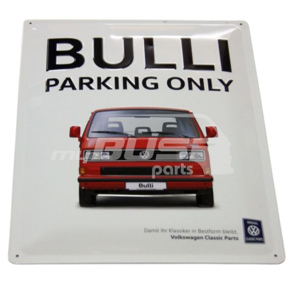 Blechschild Bulli Parking Only