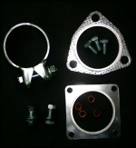 Sealing set with clamp suitable for VW T3 TD silencers up to 89 plugged in