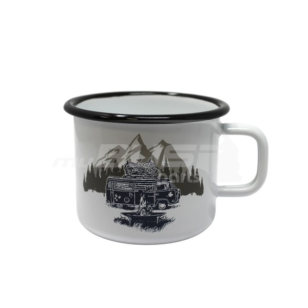 Emailliebecher Tasse Kaffeebecher mit VW T1 Motiv