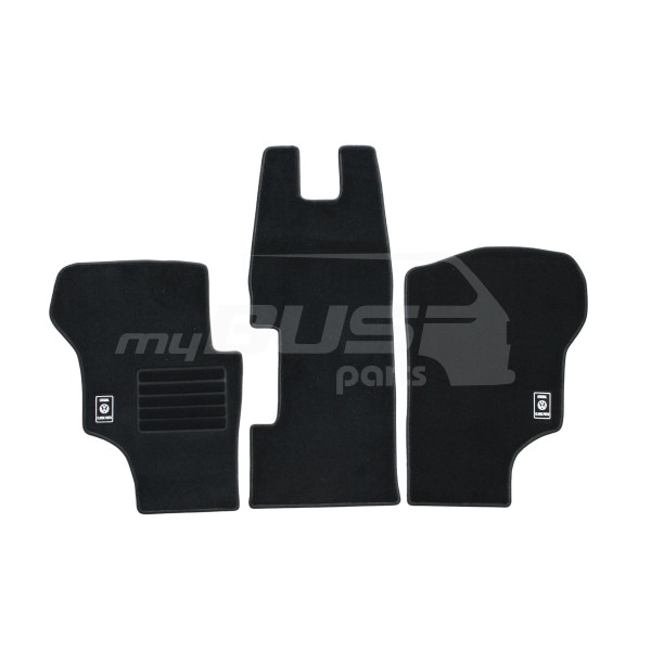 Floor mats set gasoline black compatible for VW T3