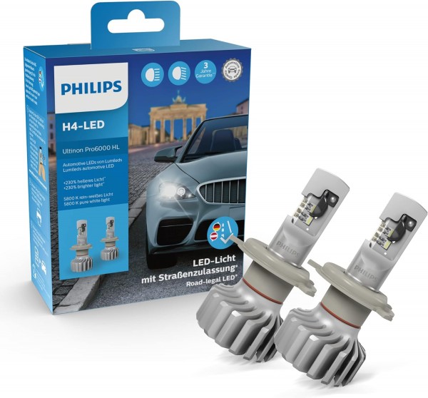 Set Glühlampen Philips Ultinon Pro6000 H4-LED